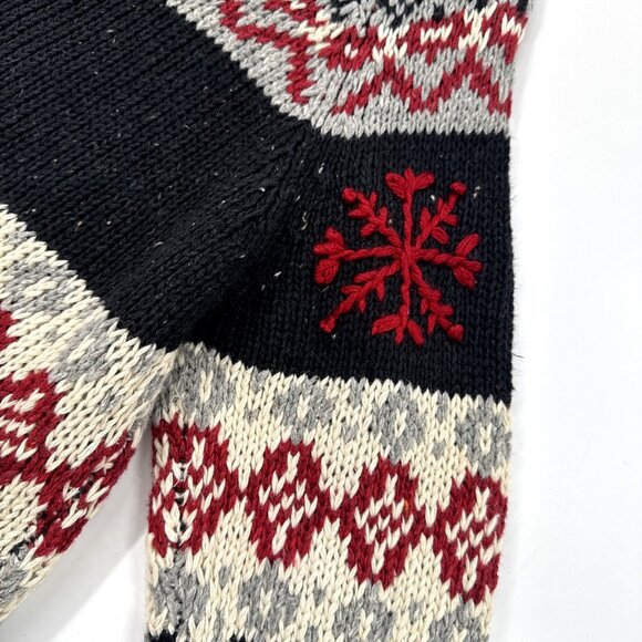Vintage Christmas Fair Isle Wool Blend Sweater Womens Large Pullover Holiday NEW - Picture 9 of 13